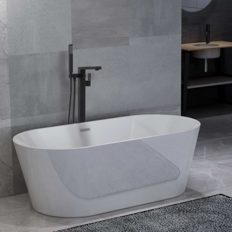 vidaXL Freistehende Badewanne und Wasserhahn 220 L 90 cm Schwarz vidaXL Freistehende Badewanne und Wasserhahn 220 L 90 cm Schwarz