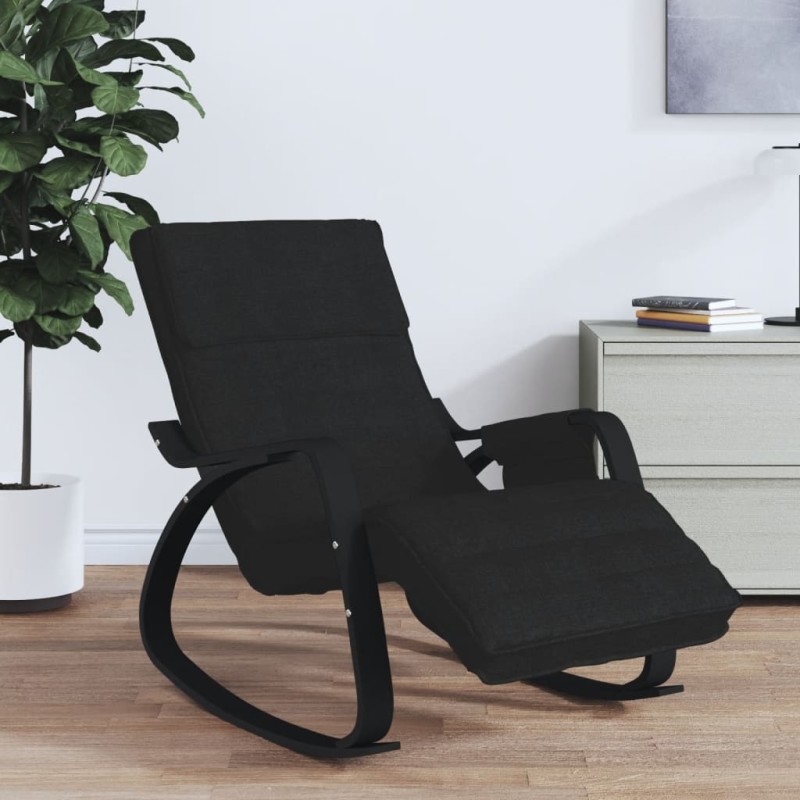 vidaXL Schaukelstuhl Schwarz Stoff vidaXL Schaukelstuhl Schwarz Stoff