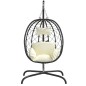 vidaXL Hängesessel Ei mit Kissen Cremeweiß Poly Rattan & Stahl vidaXL Hängesessel Ei mit Kissen Cremeweiß Poly Rattan & Stahl