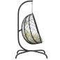 vidaXL Hängesessel Ei mit Kissen Cremeweiß Poly Rattan & Stahl vidaXL Hängesessel Ei mit Kissen Cremeweiß Poly Rattan & Stahl