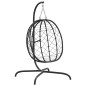 vidaXL Hängesessel Ei mit Kissen Cremeweiß Poly Rattan & Stahl vidaXL Hängesessel Ei mit Kissen Cremeweiß Poly Rattan & Stahl