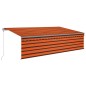 vidaXL Markise Automatisch Einziehbar mit Volant 5x3 m Orange & Braun vidaXL Markise Automatisch Einziehbar mit Volant 5x3 m Orange & Braun