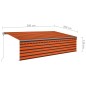 vidaXL Markise Automatisch Einziehbar mit Volant 5x3 m Orange & Braun vidaXL Markise Automatisch Einziehbar mit Volant 5x3 m Orange & Braun