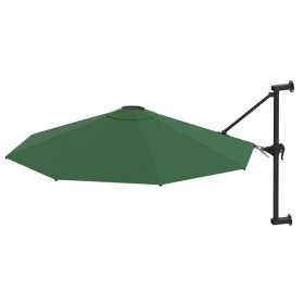 vidaXL Sonnenschirm Wandmontage mit Metallmast 300 cm Grün