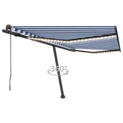 Automatische Markise mit LED & Windsensor 450x350 Blau und Weiß