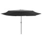 vidaXL Sonnenschirm mit Metall-Mast 390 cm Anthrazit vidaXL Sonnenschirm mit Metall-Mast 390 cm Anthrazit