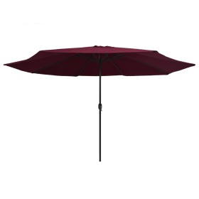 vidaXL Sonnenschirm mit Metall-Mast 390 cm Bordeauxrot