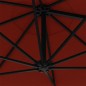 vidaXL Sonnenschirm Wandmontage mit LEDs Metallmast 300 cm Terrakotta vidaXL Sonnenschirm Wandmontage mit LEDs Metallmast 300 cm Terrakotta