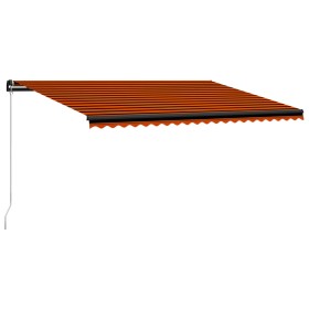   vidaXL Markise Manuell Einziehbar mit LED 500x300 cm Orange & Braun