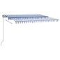 Automatische Markise mit LED & Windsensor 450x350 Blau und Weiß Automatische Markise mit LED & Windsensor 450x350 Blau und Weiß