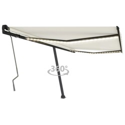 Gelenkarmmarkise Einziehbar mit LED 450x350 cm Creme