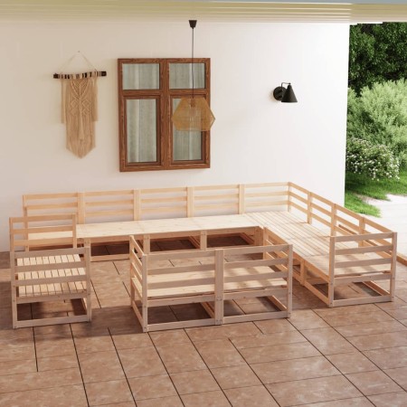 vidaXL 12-tlg. Garten-Lounge-Set Massivholz Kiefer
