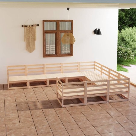 vidaXL 10-tlg. Garten-Lounge-Set Massivholz Kiefer