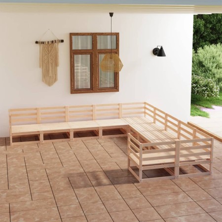 vidaXL 10-tlg. Garten-Lounge-Set Massivholz Kiefer