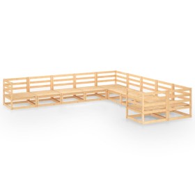 vidaXL 10-tlg. Garten-Lounge-Set Massivholz Kiefer