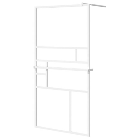 vidaXL Duschwand mit Ablage für Walk-In-Dusche Weiß 100x195 cm ESG