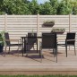 vidaXL 5-tlg. Garten-Essgruppe Schwarz Textilene und Stahl vidaXL 5-tlg. Garten-Essgruppe Schwarz Textilene und Stahl