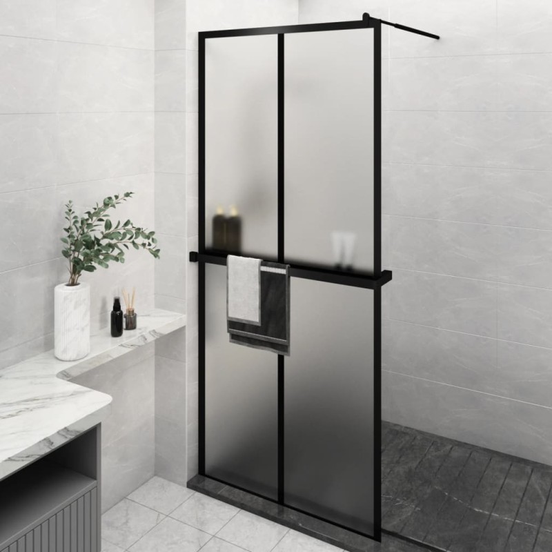 vidaXL Duschwand mit Ablage für Walk-In-Dusche Schwarz 90x195 cm ESG vidaXL Duschwand mit Ablage für Walk-In-Dusche Schwarz 90x195 cm ESG