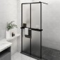vidaXL Duschwand mit Ablage für Walk-In-Dusche Schwarz 90x195 cm ESG vidaXL Duschwand mit Ablage für Walk-In-Dusche Schwarz 90x195 cm ESG