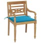 vidaXL Batavia-Stühle 2 Stk. mit Blauen Kissen Teak Massivholz vidaXL Batavia-Stühle 2 Stk. mit Blauen Kissen Teak Massivholz