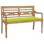 vidaXL Batavia-Gartenbank mit Hellgrünem Kissen 120 cm Teak Massivholz vidaXL Batavia-Gartenbank mit Hellgrünem Kissen 120 cm Teak Massivholz
