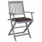 vidaXL Klappbare Gartenstühle 6 Stk. mit Kissen Massivholz Akazie vidaXL Klappbare Gartenstühle 6 Stk. mit Kissen Massivholz Akazie