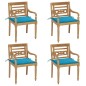 vidaXL Batavia-Stühle mit Kissen 4 Stk. Massivholz Teak vidaXL Batavia-Stühle mit Kissen 4 Stk. Massivholz Teak