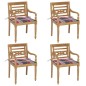 vidaXL Batavia-Stühle mit Kissen 4 Stk. Massivholz Teak vidaXL Batavia-Stühle mit Kissen 4 Stk. Massivholz Teak