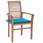 vidaXL Essstühle 2 Stk. mit Blauen Kissen Massivholz Teak vidaXL Essstühle 2 Stk. mit Blauen Kissen Massivholz Teak