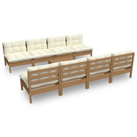 vidaXL 9-tlg. Garten-Lounge-Set mit Kissen Kiefer Massivholz