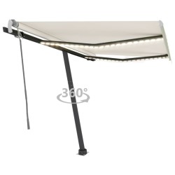Gelenkarmmarkise Einziehbar mit LED 350x250 cm Creme