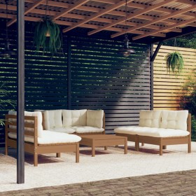 vidaXL 7-tlg. Garten-Lounge-Set mit Kissen Kiefer Massivholz