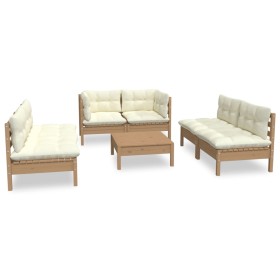 vidaXL 7-tlg. Garten-Lounge-Set mit Kissen Kiefer Massivholz