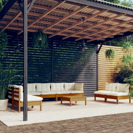 vidaXL 9-tlg. Garten-Lounge-Set mit Kissen Kiefer Massivholz