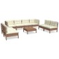 vidaXL 9-tlg. Garten-Lounge-Set mit Kissen Kiefer Massivholz vidaXL 9-tlg. Garten-Lounge-Set mit Kissen Kiefer Massivholz