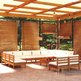 vidaXL 13-tlg. Garten-Lounge-Set mit Kissen Honigbraun Kiefernholz