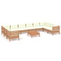 vidaXL 11-tlg. Garten-Lounge-Set mit Kissen Honigbraun Kiefernholz vidaXL 11-tlg. Garten-Lounge-Set mit Kissen Honigbraun Kiefernholz