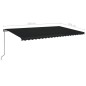 vidaXL Markise Manuell Einziehbar 500x350 cm Anthrazit vidaXL Markise Manuell Einziehbar 500x350 cm Anthrazit