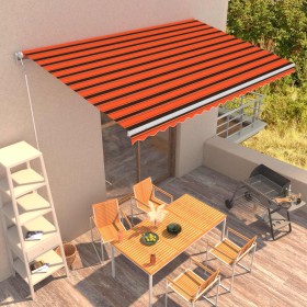 vidaXL Automatisch Einziehbare Markise 500×300 cm Orange und Braun 