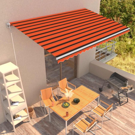 vidaXL Automatisch Einziehbare Markise 500×300 cm Orange und Braun 