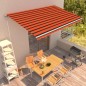 vidaXL Automatisch Einziehbare Markise 500×300 cm Orange und Braun vidaXL Automatisch Einziehbare Markise 500×300 cm Orange und Braun