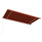 vidaXL Automatisch Einziehbare Markise 500×300 cm Orange und Braun vidaXL Automatisch Einziehbare Markise 500×300 cm Orange und Braun