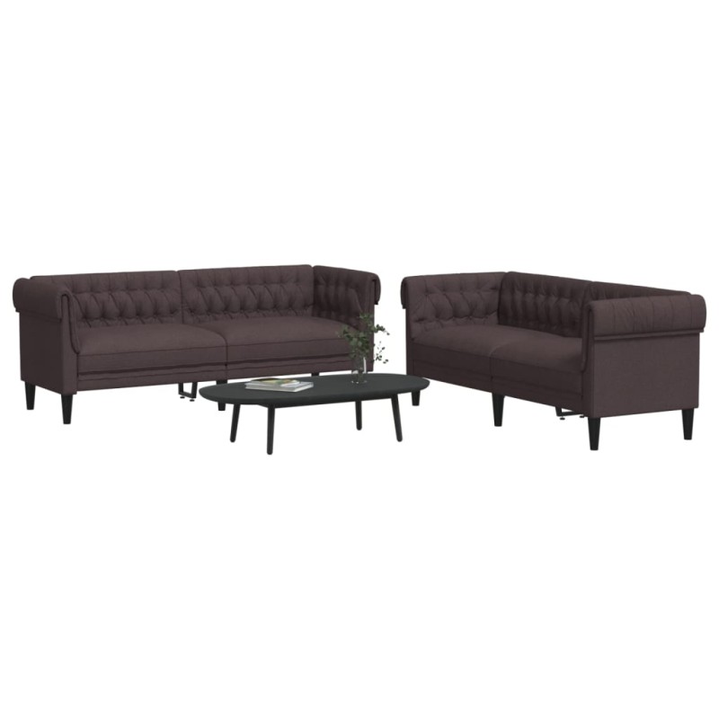 vidaXL 2-tlg. Sofagarnitur Dunkelbraun Stoff vidaXL 2-tlg. Sofagarnitur Dunkelbraun Stoff