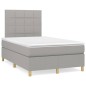 vidaXL Boxspringbett mit Matratze Hellgrau 120x190 cm Stoff vidaXL Boxspringbett mit Matratze Hellgrau 120x190 cm Stoff