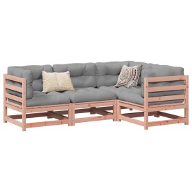 vidaXL 4-tlg. Garten-Sofagarnitur Massivholz Douglasie