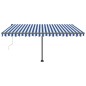 Automatische Markise mit LED Windsensor 450x300cm Blau und Weiß Automatische Markise mit LED Windsensor 450x300cm Blau und Weiß