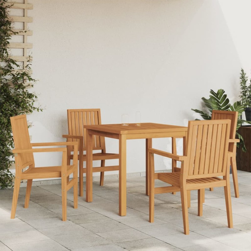 vidaXL 5-tlg. Garten-Essgruppe Massivholz Teak vidaXL 5-tlg. Garten-Essgruppe Massivholz Teak