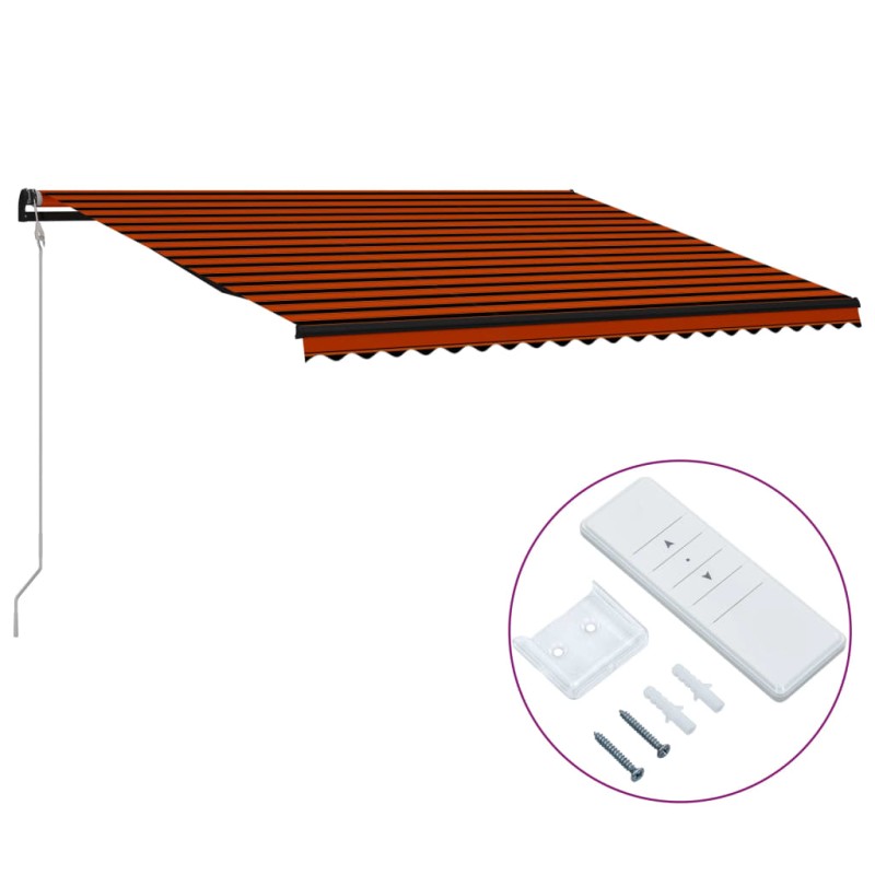 vidaXL Automatisch Einziehbare Markise 500×300 cm Orange und Braun vidaXL Automatisch Einziehbare Markise 500×300 cm Orange und Braun