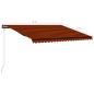 vidaXL Automatisch Einziehbare Markise 500×300 cm Orange und Braun vidaXL Automatisch Einziehbare Markise 500×300 cm Orange und Braun