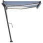 Automatische Markise mit LED Windsensor 350x250 cm Blau Weiß Automatische Markise mit LED Windsensor 350x250 cm Blau Weiß